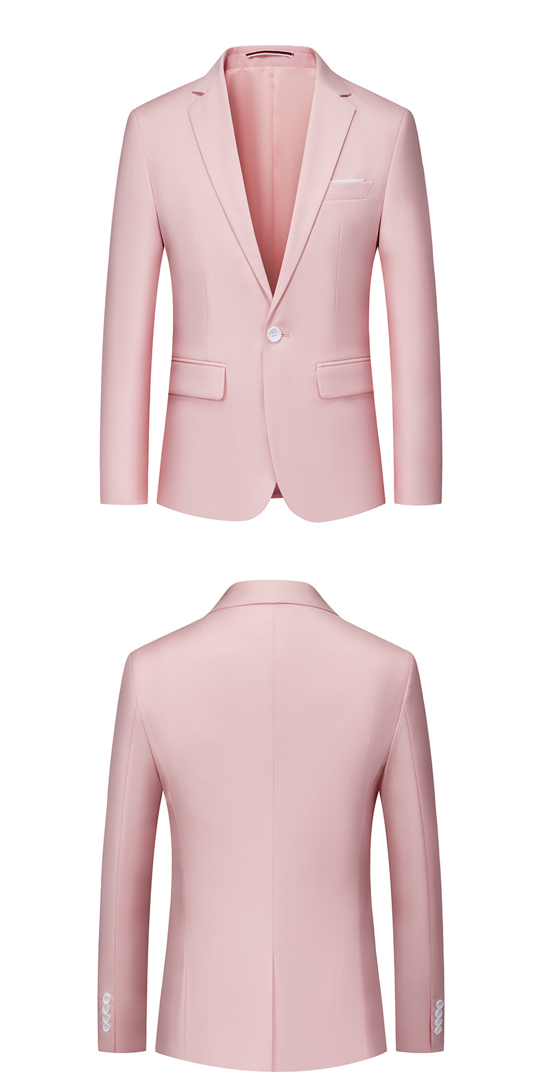 Costum bărbătesc roz, sacou dintr-o singură piesă pentru afaceri și timp liber, versiune coreeană costum slim fit mic_voghion.com