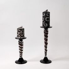 艺术中古手工玻璃烛台高级感法式家居餐厅桌边柜装饰浪漫烛台摆件