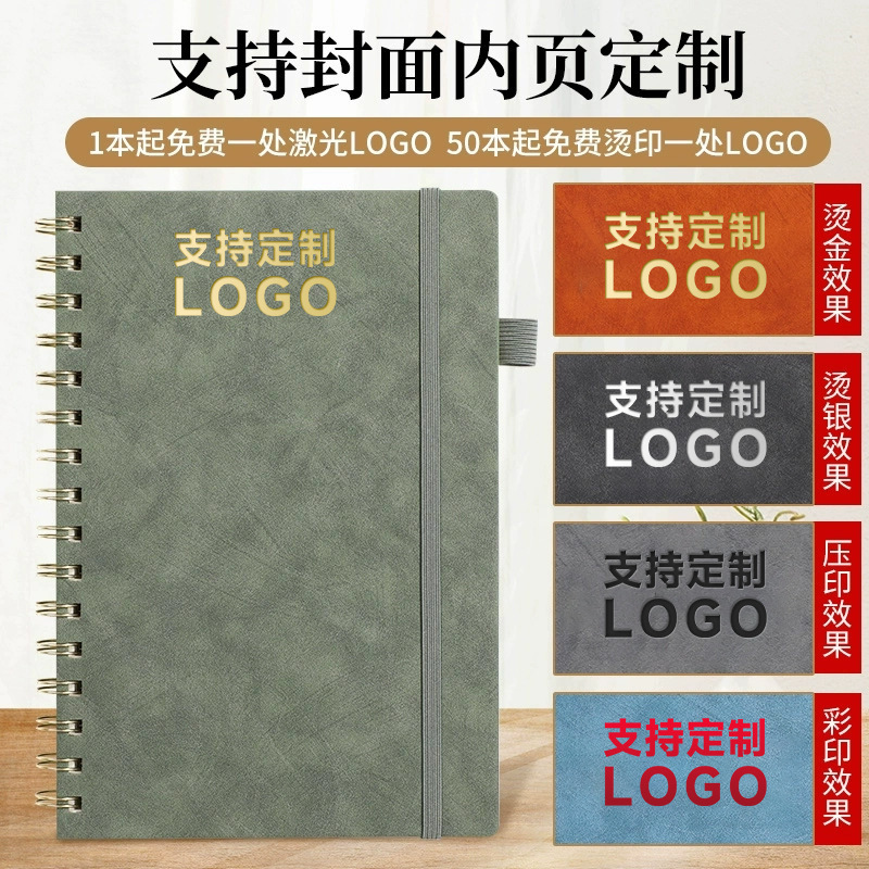Cuaderno de bobina de negocios personalizado logotipo imprimible simplista cuaderno de bobina cuaderno de notas a5 subcuaderno mayorista