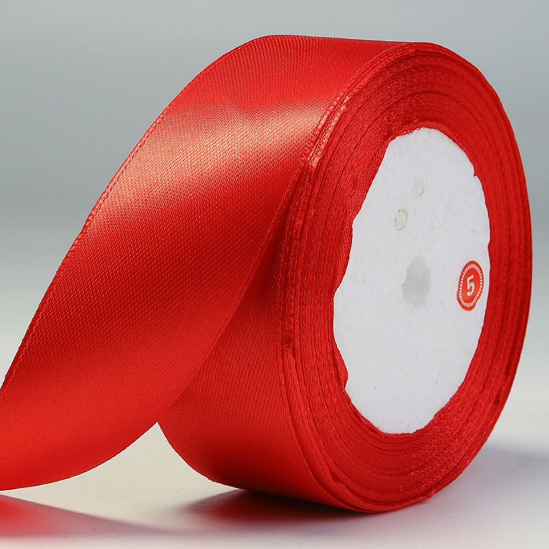 Fábrica al por mayor cinta de poliéster rojo festivo vacaciones decoración de la boda cinta de regalo caja de dulces cinta de embalaje