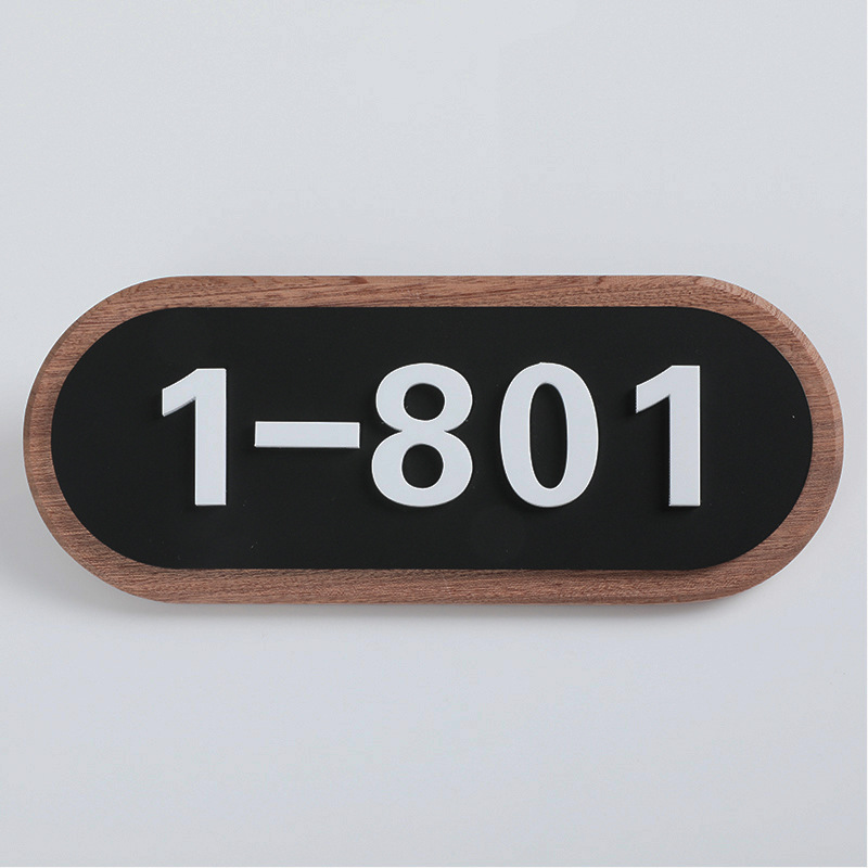 门牌号实木数字家用住宅入住酒店宾馆门口免钉立体日式号码牌
