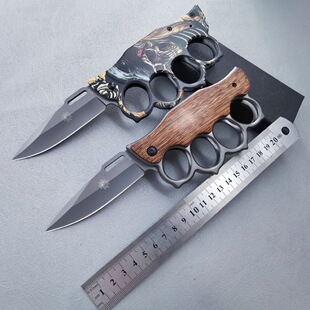 Folding Boxing Glove Knife Tiger Finger Multifunctional Car Window Breaker Outdoor Self-Defense Military Knife Four-Finger Hand Support Knife