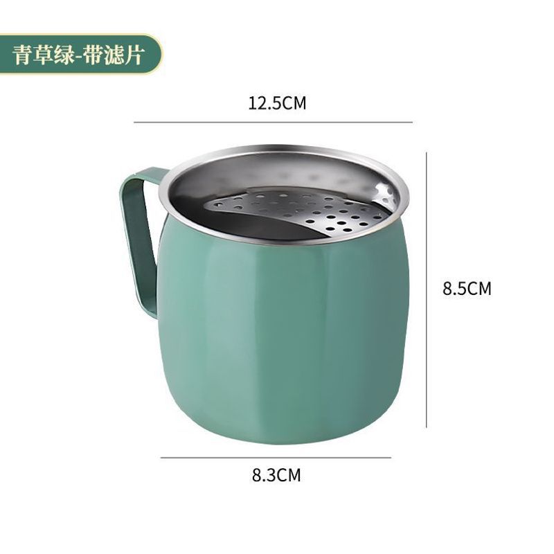 Taza de Acero Inoxidable con Filtro y Asa Resistente a Caídas para Té y Agua Oficina y Hogar