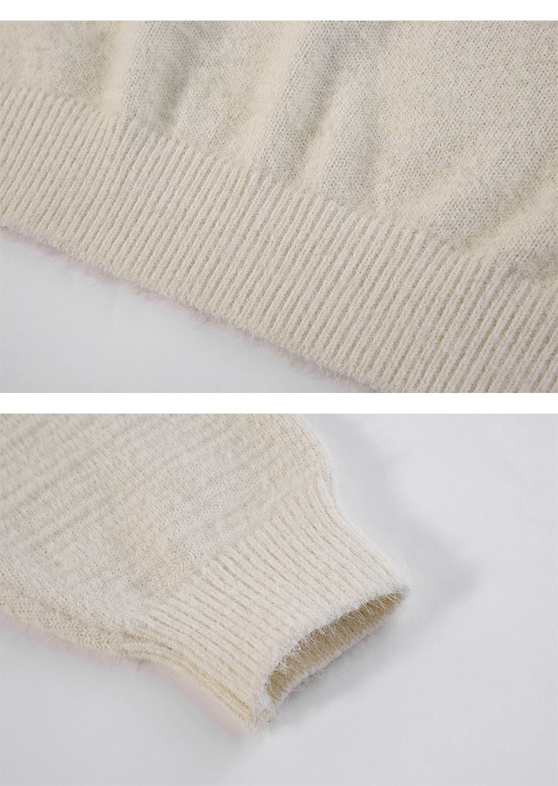 Herren Winter Mohair Pullover Mit Hunde Motiv Rundhals Strick_voghion.com