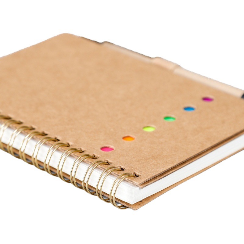 Publicidad pequeña bobina libro de papelería de oficina cuaderno de piel de vaca estilo ins estudiante Bloc de notas al por mayor logotipo impreso