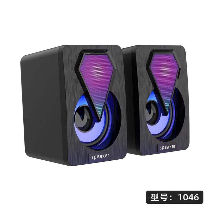 RGBのまぶしい色の電気は実際に馬の明かりのUSBデスクトップのサブウーファの音響のデスクトップの家庭用マルチメディアの有線のコンピュータのスピーカーを走ります。|undefined