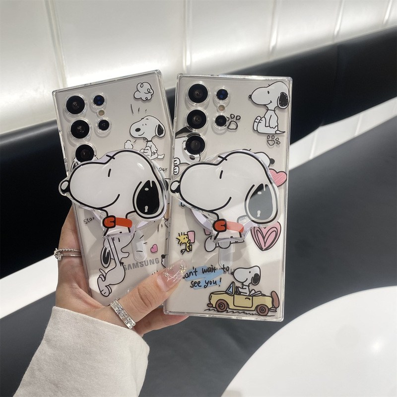 Snoopy magnetic bracket for Samsung s24ultra phone case s23 new s22 niche s21fe hard