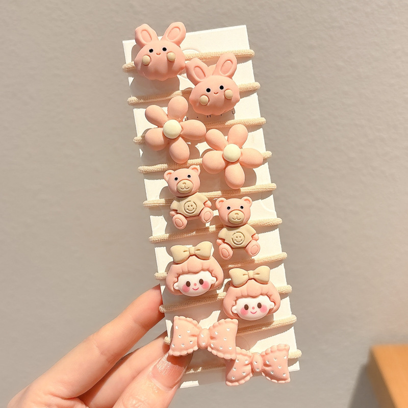 Caricatura encantadora anillo de pelo pulgar no daña el cabello de los niños correa de correa pequeña cuerda de cabello para niñas cuerda de cabello