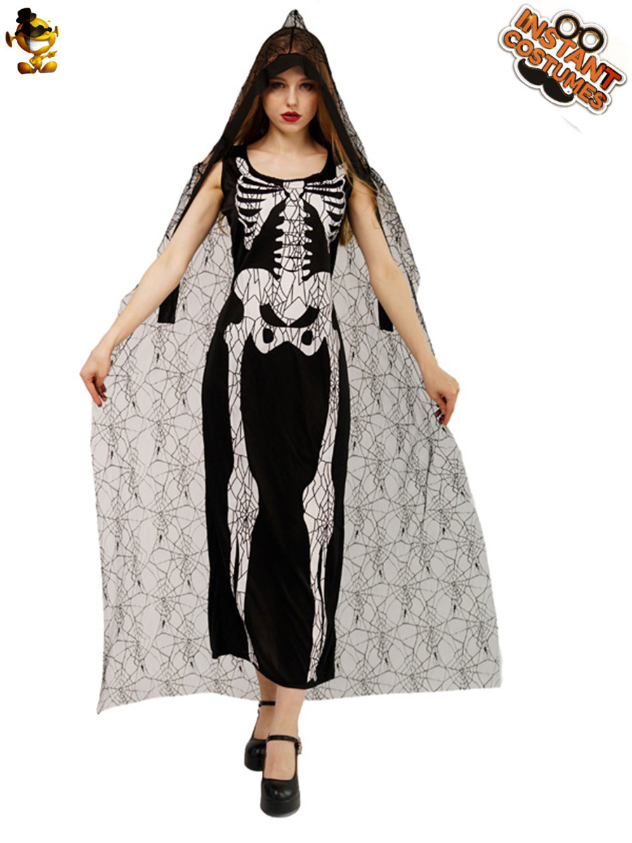 Halloween adulto grande hembra fantasma hueso cráneo traje Cosplay cráneo falda fiesta carnaval ropa distribución al por mayor