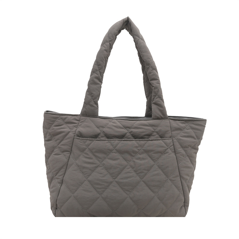 Bolsa de cubo de bordado de diamante de gran capacidad para mujeres 2024, nuevo invierno simple bolso de mano, bolso de mano ligero de moda