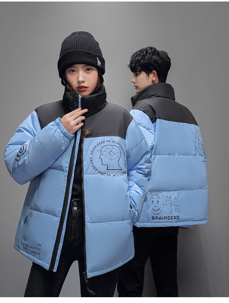 Lässig verdickt für Herren 2023 neues weißes Entendaunen-Sportdesign, Patchwork-Kurzarbeits-Winterjacke_voghion.com
