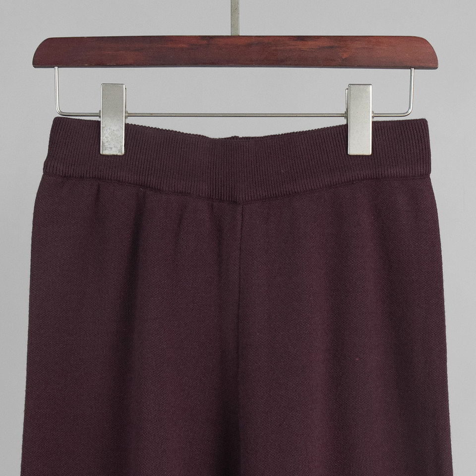 Bộ len dệt kim nữ áo cardigan tay dài quần dài màu trơn — Màu nâu, màu xám, mơ chi tiết 15