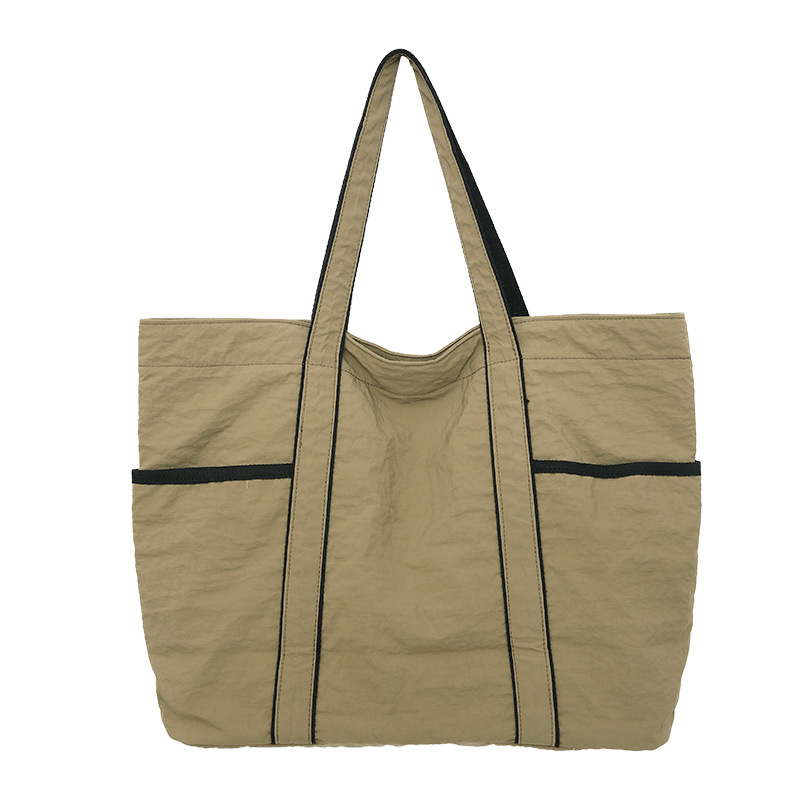 Nylon Tote Bag Large Capacity Women's 2025 New Simple Shoulder Bag Commuter Bag Retro Shopping Bag Handbag