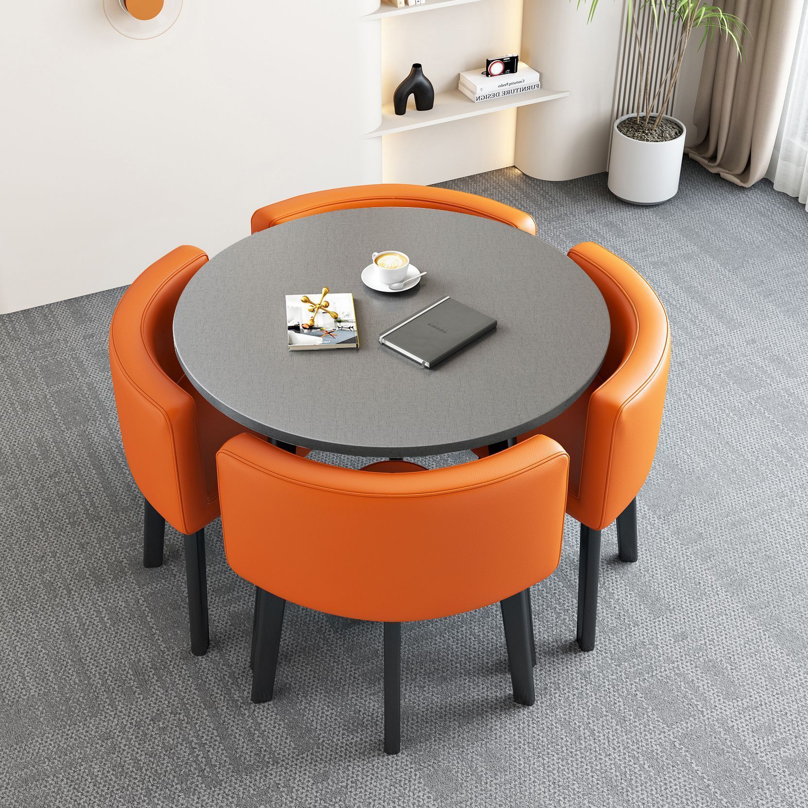 Mesa y silla de negociación simple mesa redonda de recepción de negociación casual mesa de recepción mesa comercial de té de leche y postres mesa y silla image 17