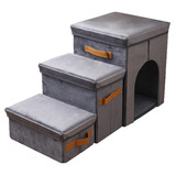 Трансграничная популярная складная трехуровневая лестница для домашних животных с гнездом, небольшой ящик для хранения лестницы для собак, противоскользящие ступеньки