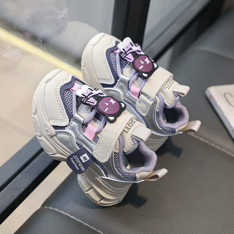 Детские Весенние Новые дышащие кроссовки 2024 для девочек, универсальная Нескользящая повседневная обувь, обувь для папы