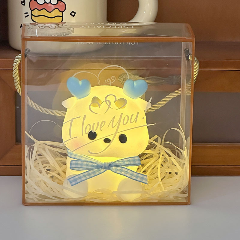 Mercado nocturno caliente dibujos animados lindo luz nocturna puesto al por mayor juguetes luminosos para niños regalos para niños pequeños adornos de escritorio