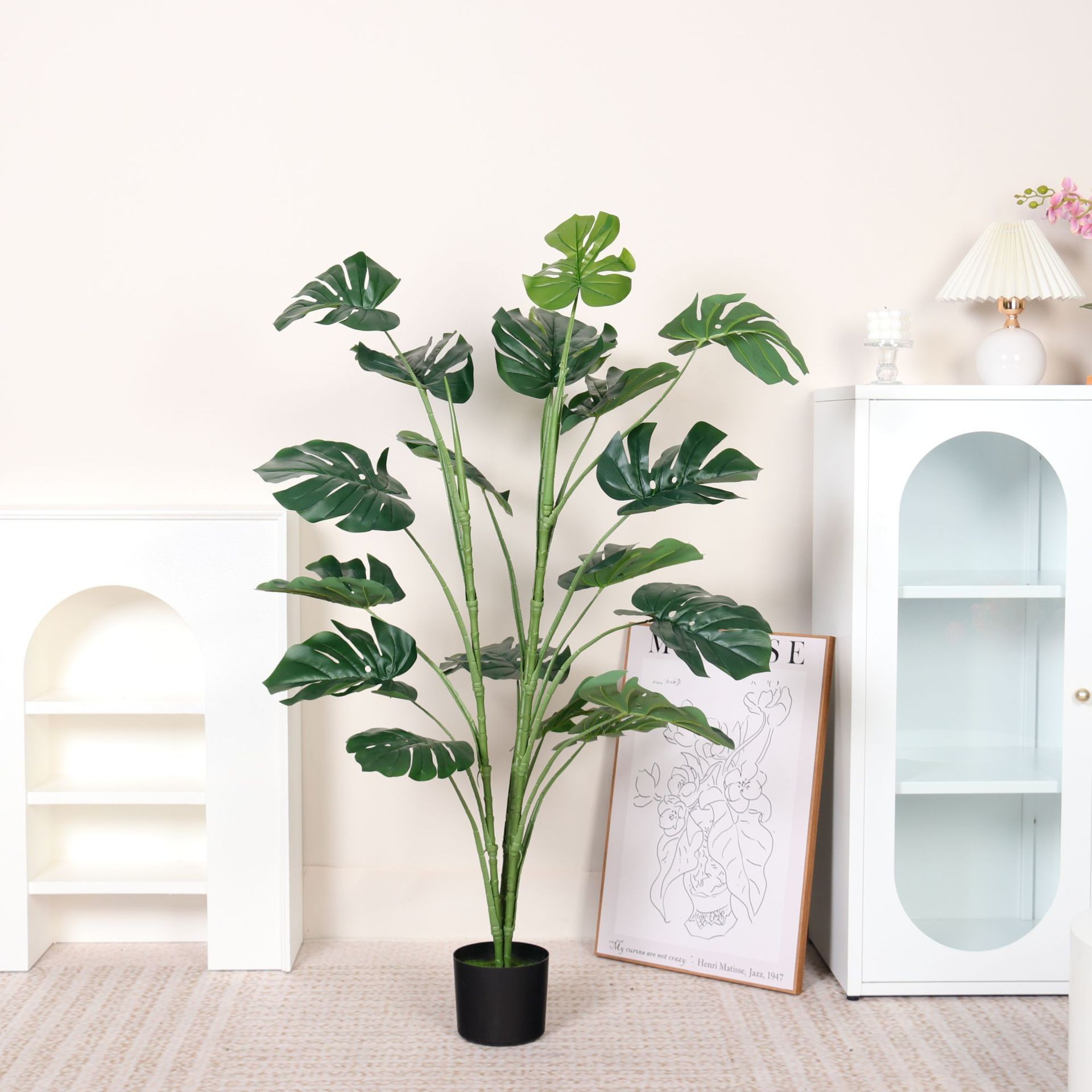 Simulación de plantación verde de plátano de bambú de tortuga grande planta de plantación de ventana interior diseño de ángulo de planta de árbol falso paisajístico