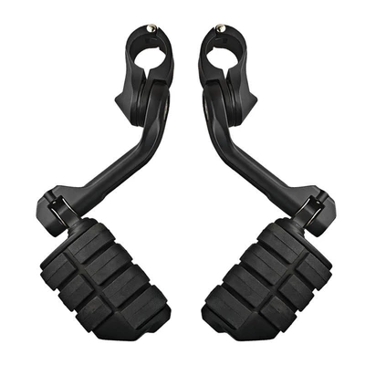 Harley Motorcycle Modified Foot Pedal Suitable for Fat Boy Rest Bumper Combination Long Bracket Pedal (Motorcycle pedals) - black