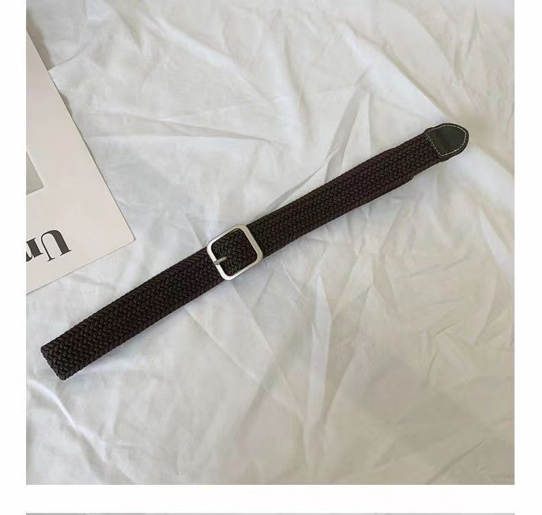 2025 New Woven Belt Men's Trouser Belt Women's Jeans Belt Military Training Trendy Youth Canvas Men's Black