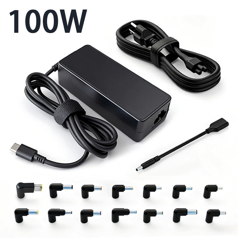 100W USB C Universal Laptop Charger with 15 Adapters Suitable for Hp, Dell, Lenovo