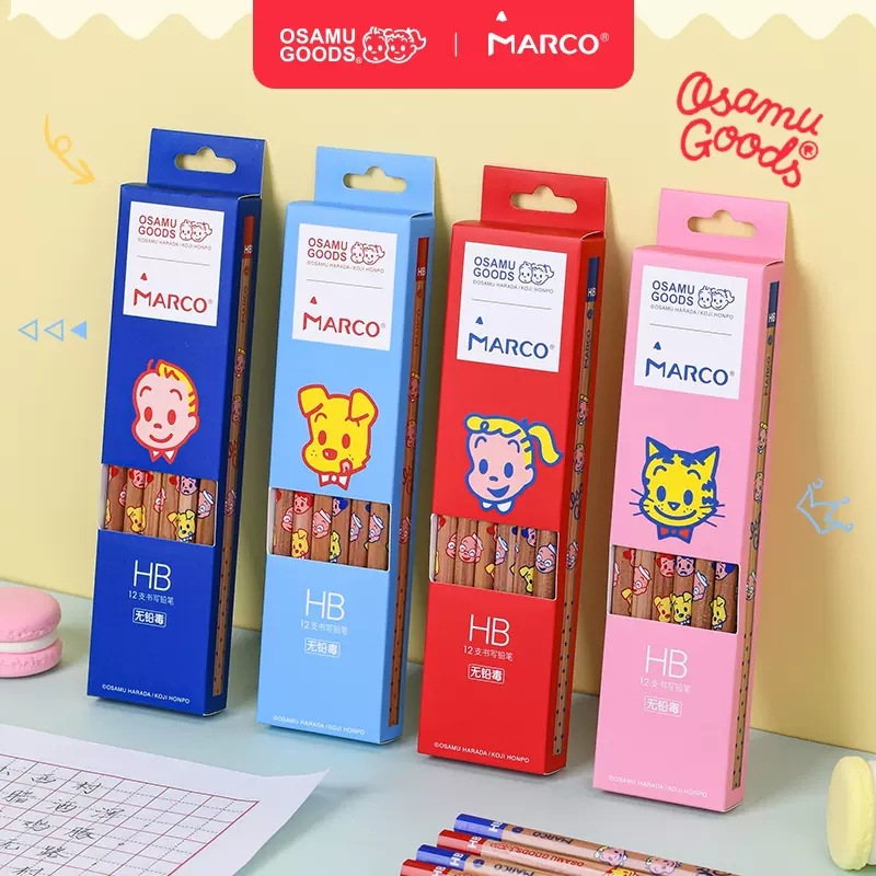 Marco HB lápiz de madera original Tian Zhi nombre conjunto Osamu productos japoneses estudiantes de escuela primaria escritura seguridad