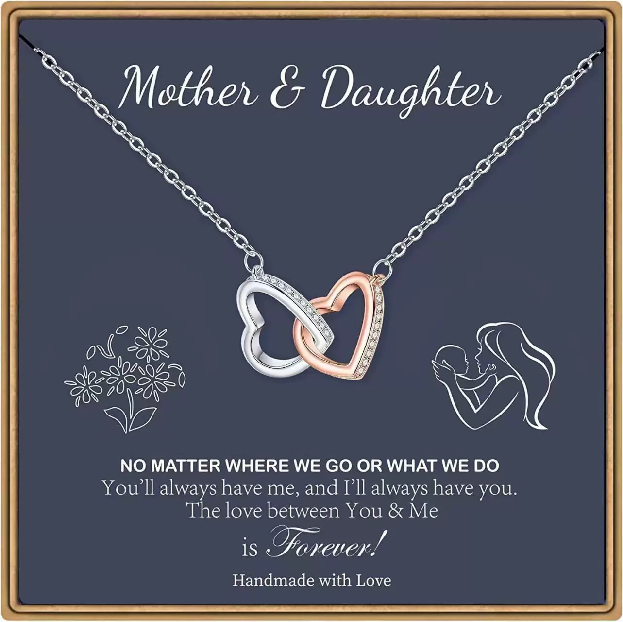 亚马逊热销双爱心项链女 欧美个性百搭爱心形吊坠锁骨链 跨境专供