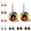 Cross border New products Accessories Halloween Pumpkin Death Time gemstone Earrings Retro French ear hook Earrings wholesale
