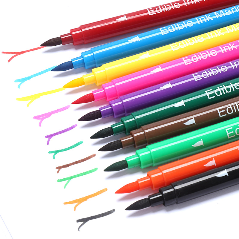 Fabricante en stock pluma de pigmento para hornear comestible fondant biscuit cake material pluma de alimentos gancho línea descripción pluma de alimentos
