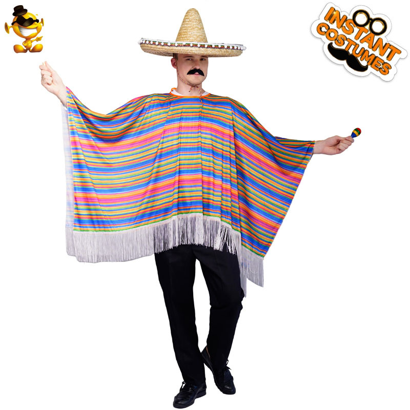 Halloween de los hombres y las mujeres mismo mexicano mantón mexicano adulto Cosplay traje partido