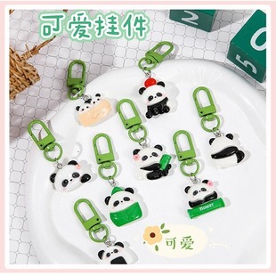 Cute Cartoon Little Panda Keychain Girlfriend Keychain Student Schoolbag Hanging Accessories Bag Accessories Small Jewelry Gift