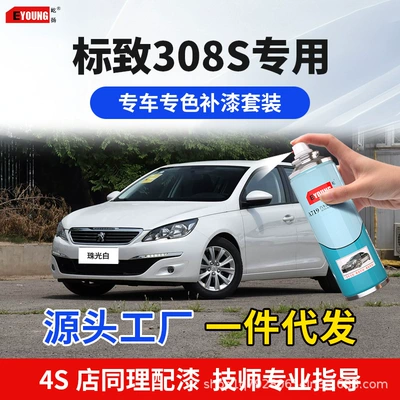 Peugeot 308S Aurora Blue touch-up paint pen, tungsten gray car paint scratch repair, pearlescent white, special spray paint