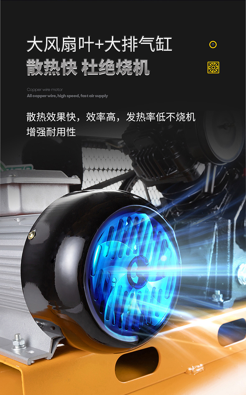 Custom Aslan Belt Type Industrial Air Compressor 220 380 Piston Air Pump Full Copper Wire Air Compressor