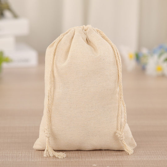 Custom Canvas Bundle Pocket Blank Rice Bag Shrink Rope Outgoing Shopping Daily Shoulder Storage Bag