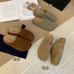 勃肯鞋新款小个子内增高厚底女秋绝美超火爆款半拖鞋一脚蹬外穿鞋