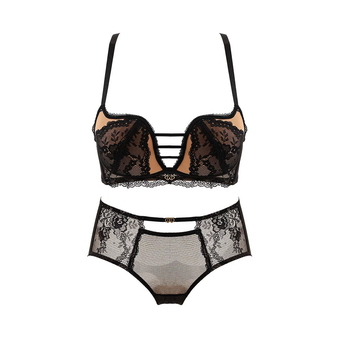 Прелестное эротическое белье Lace, комплект, красный push-up бюстгальтер
