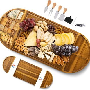 Acacia Wood Cheese Board Can Be Spliced ​​For Household Solid Wood Portable Deli Board Party Steak Cheese Plate Cheese Board
