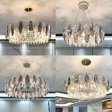 港式轻奢吊灯渐变水晶灯具现代大气复式餐厅灯后现代别墅客厅灯饰
