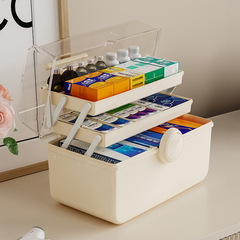 手持ち三層薬箱家庭用プラスチック多層特大サイズ分格薬品収納箱家庭緊急救急薬箱