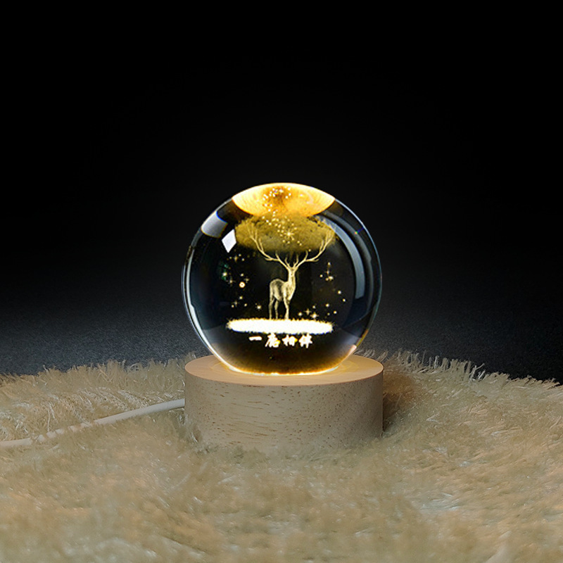Creativo estrellado noche luz cristal luminoso 3D noche luz dormitorio sueño Luz Decoración decoración actividad empresa regalo