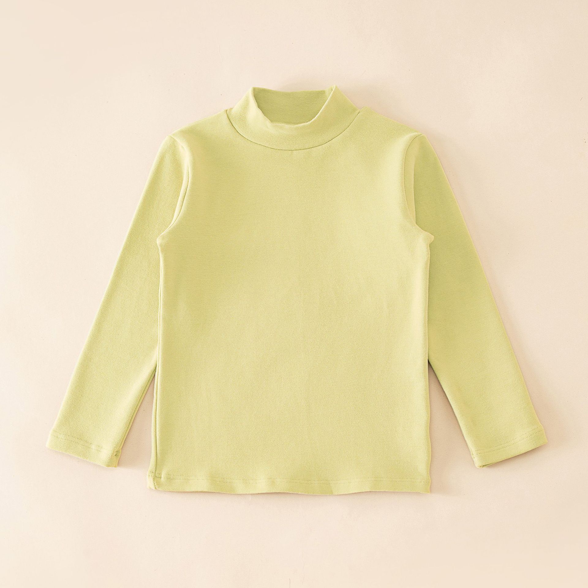 Camiseta térmica de otoño e invierno para niños, ropa infantil clase A, camisa de otoño para niños, camiseta interior de cuello medio alto de color liso para niñas.