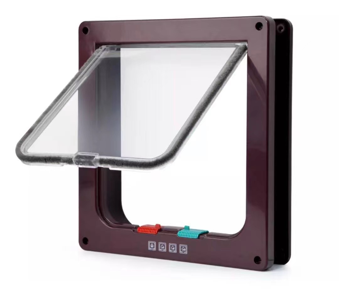 Puerta para mascotas, puerta para gatos en stock, puerta para perros de dos vías de entrada y salida, agujero de puerta, ventana con malla, placa de acrílico, perrera para gatos, fabricantes de suministro