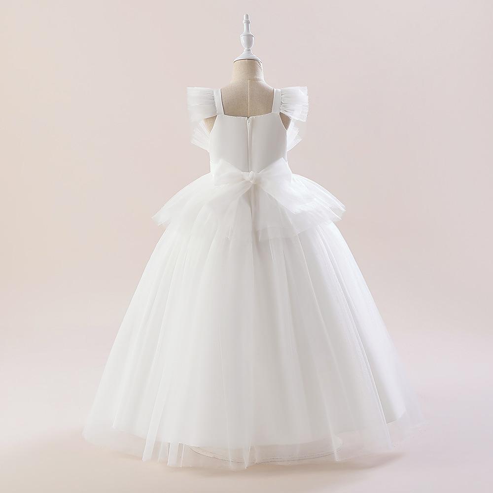 Vestido de niña de flores boda niña princesa vestido niños cumpleaños anfitrión piano rendimiento largo traje de rendimiento