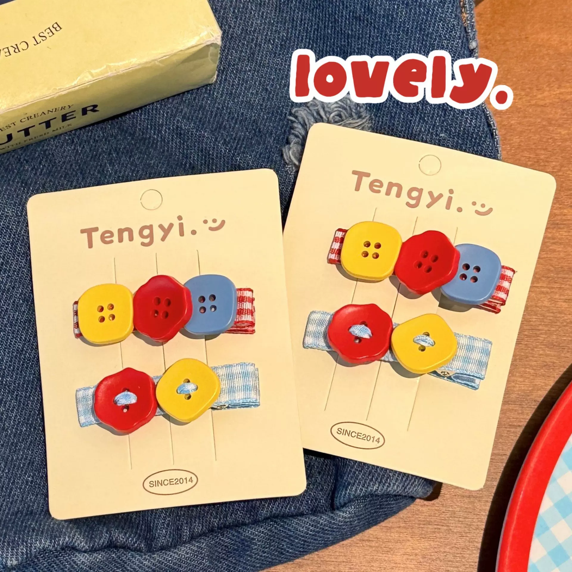 创意可爱纽扣发夹少女甜美百搭刘海夹儿童侧边碎发夹头饰发饰批发