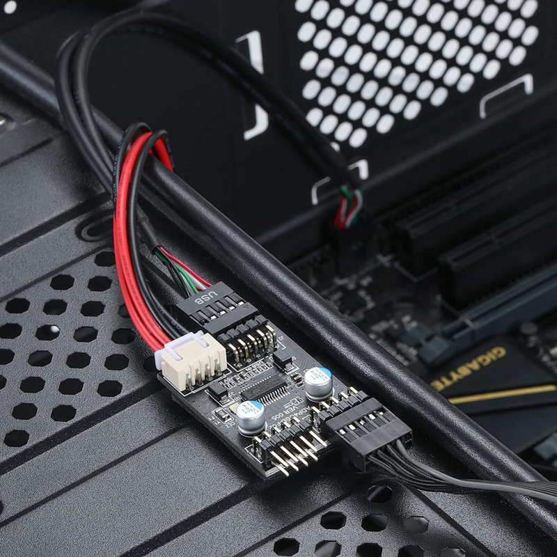 ����USB����һ�ֶ��Ű�USBһ�ֶ�USB2.0 9PINת˫9��ӿ�1��2