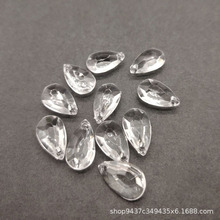 透明白色水滴形塑料吊坠 切面水滴亚克力珠 项链吊坠 DIY饰品配件
