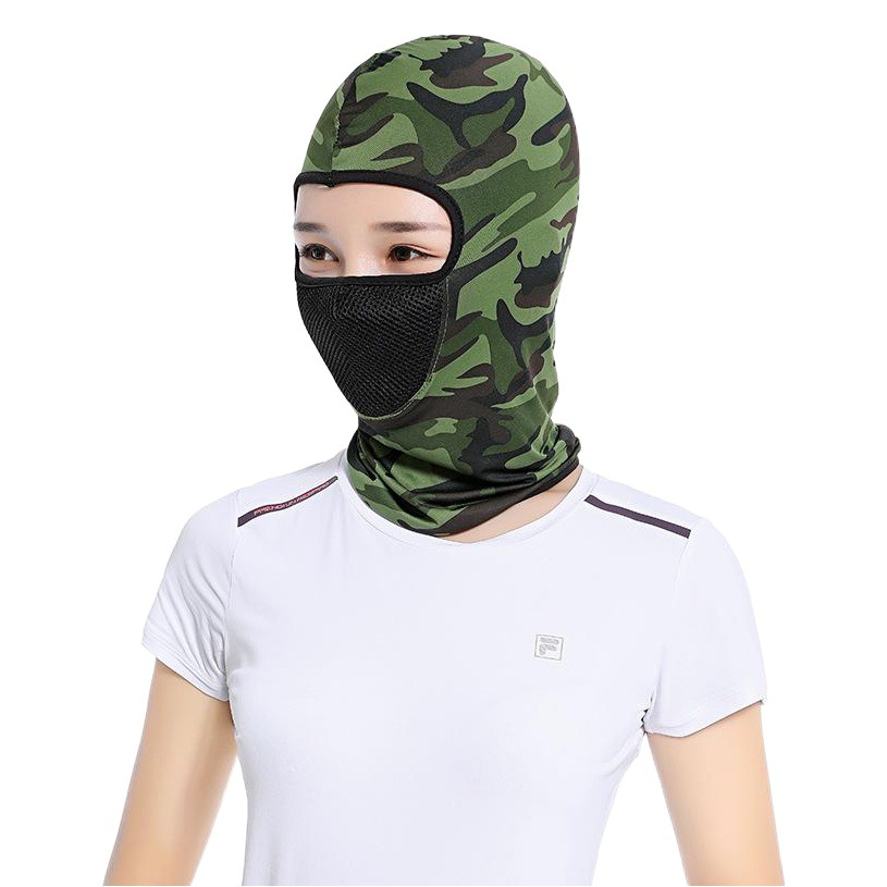 Sharetour Cycling Mask, Ice Silk Headgear, Motorcycle Breathable Mesh Neck Gaiter, Integrated Hood Hat