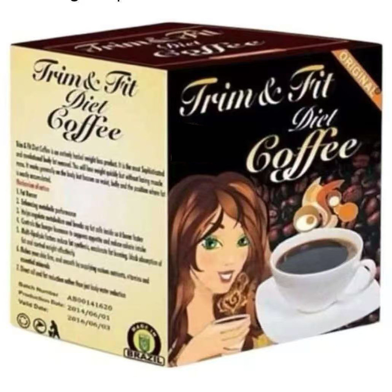 Cross-border best-selling coffee TRIM&FIT DIET COFFEE 10g*12 bags  Best-selling 3-in-1 coffee