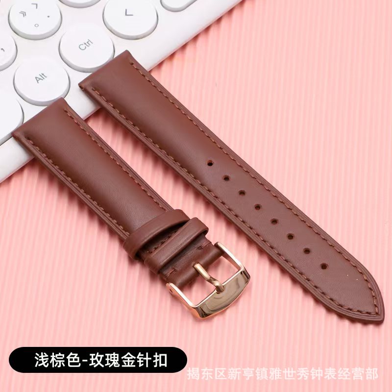 플레인 라이트 브라운 로즈 골드 핀 버클