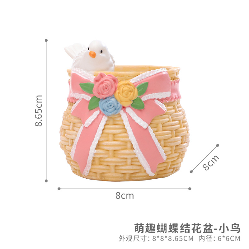 Chậu cây mọng nước phong cách đồng quê resin, chậu mini để bàn, trang trí sân vườn và nhà (RG-232)